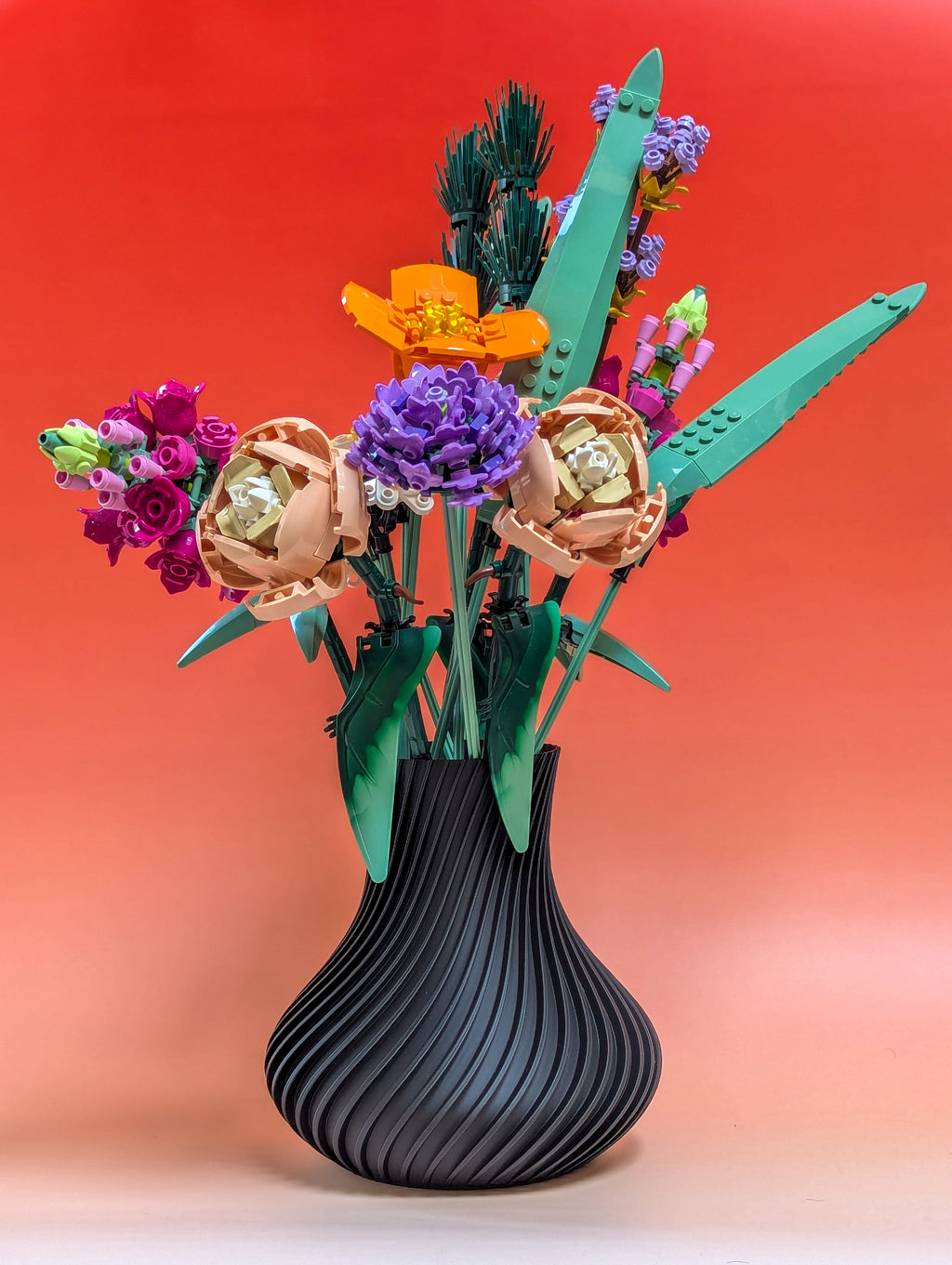 Vase with holder for LEGO® Botanical Flowers